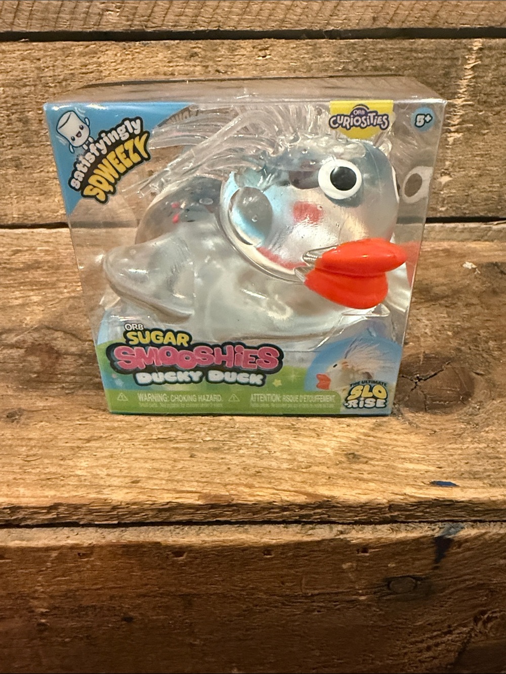 ORB Sugar Smooshies Ducky Duck Toy - Clear with Orange Beak